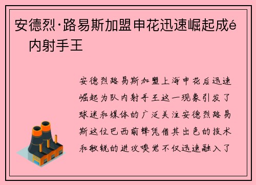 安德烈·路易斯加盟申花迅速崛起成队内射手王 安德烈·路易斯加盟申花迅速崛起成队内射手王